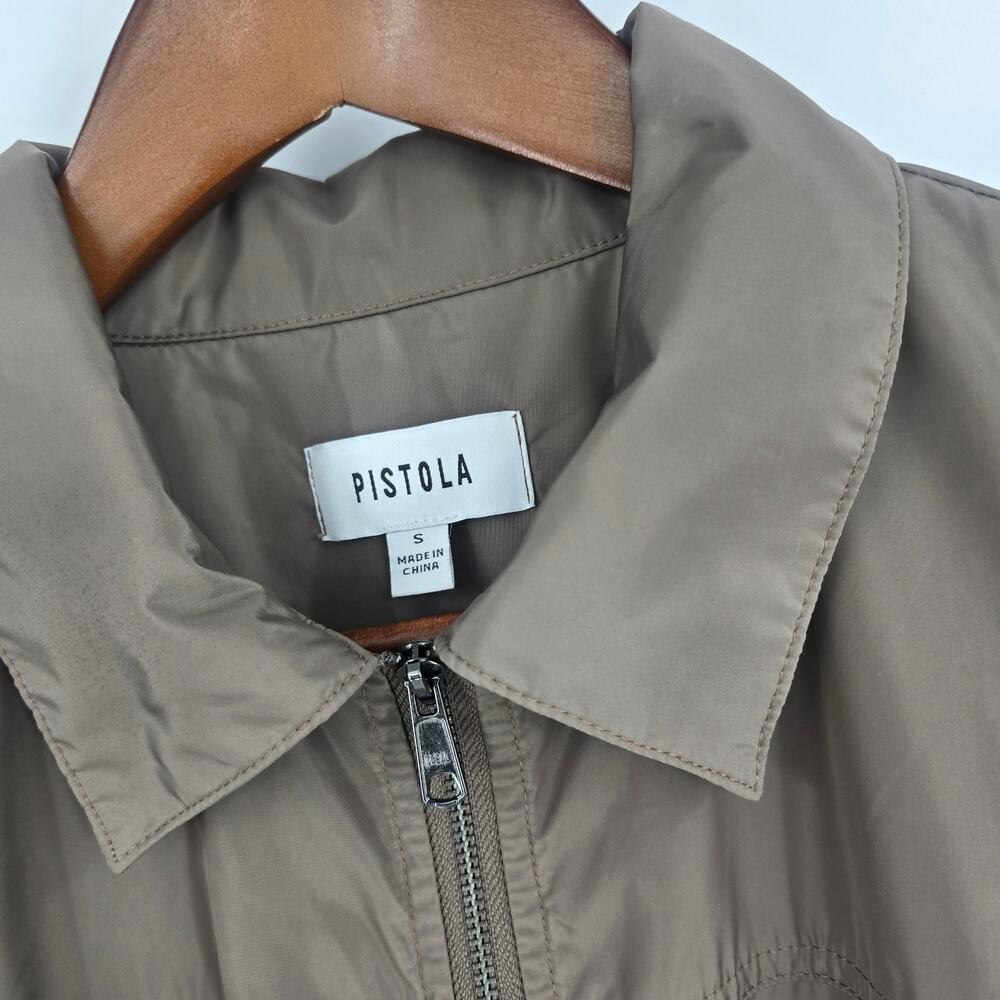 Pistola Becca Utility Jumpsuit Small Smokey Brown Cargo Minimalist Zip Front - Picture 3 of 6
